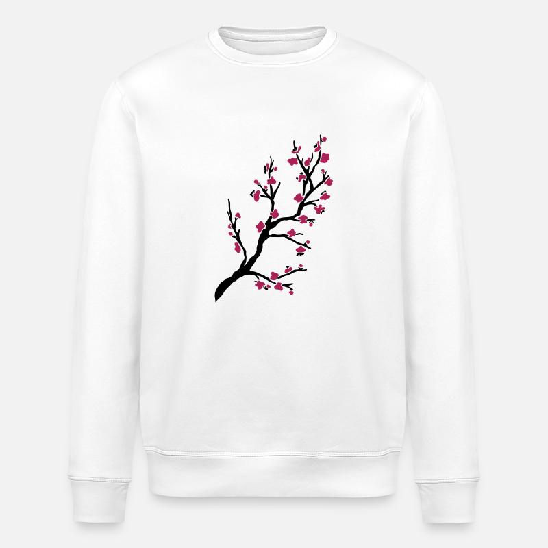 Kirschzweig - Stanley/Stella Unisex Bio-Sweatshirt ROLLER - Weiß