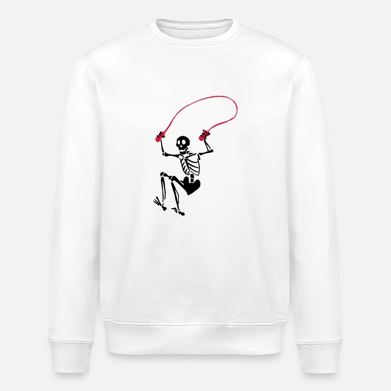 Skelett beim Seilhüpfen - Stanley/Stella Unisex Bio-Sweatshirt ROLLER - Weiß