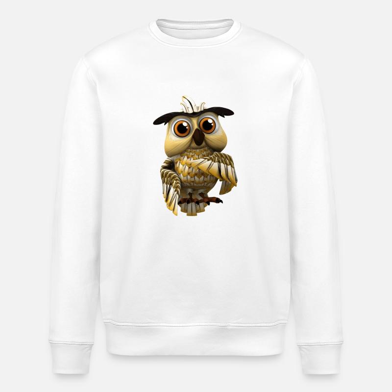 Farmerama Eule - Stanley/Stella Unisex Bio-Sweatshirt ROLLER - Weiß