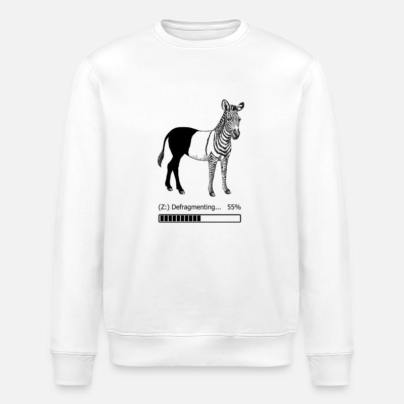 Defragmentiertes Zebra - Stanley/Stella Unisex Bio-Sweatshirt ROLLER - Weiß