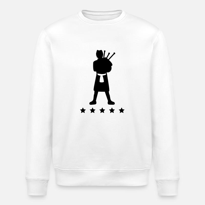 Bagpiper Star - Stanley/Stella Unisex Bio-Sweatshirt ROLLER - Weiß