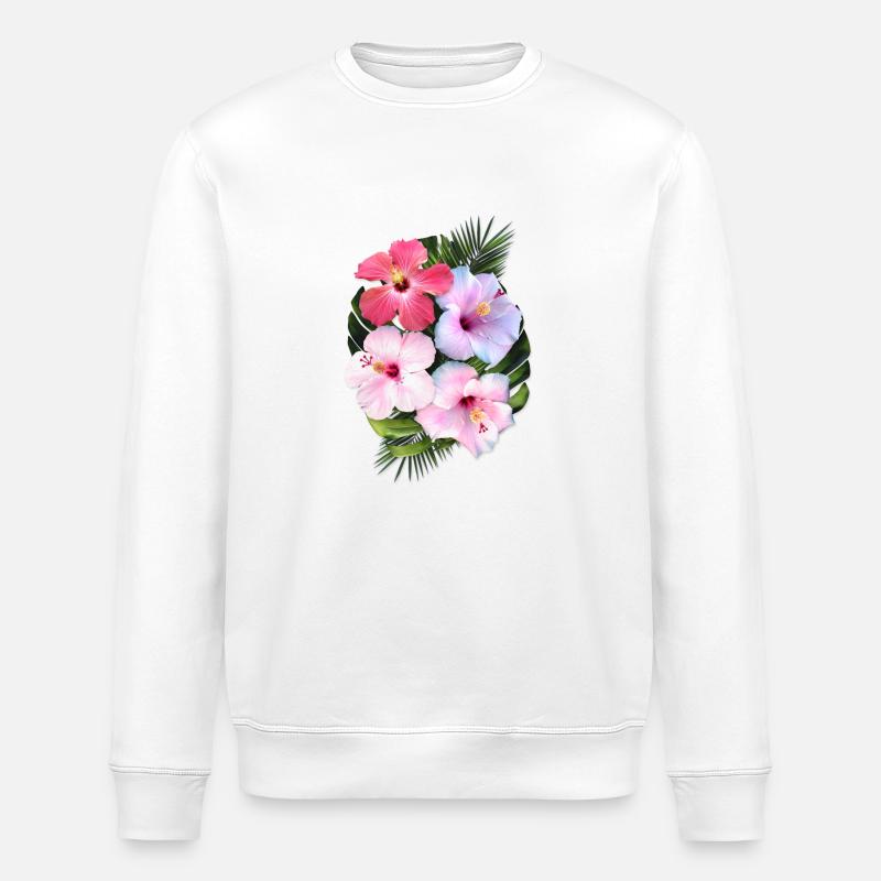 AD Hibiscus - Stanley/Stella Unisex Bio-Sweatshirt ROLLER - Weiß