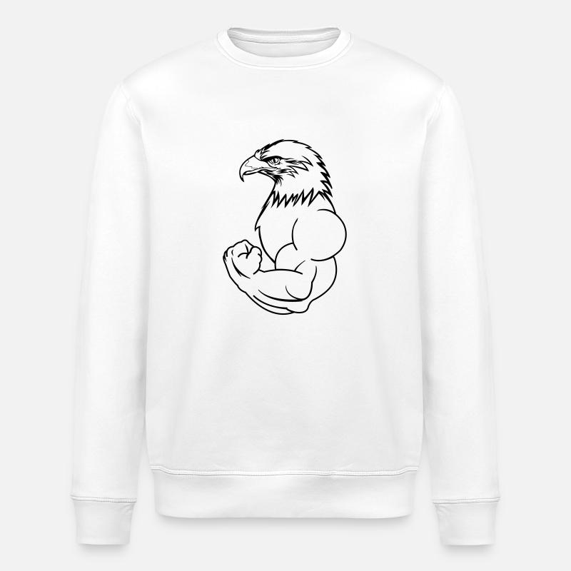 bodybuilding_eagle_01 - Stanley/Stella Unisex Bio-Sweatshirt ROLLER - Weiß