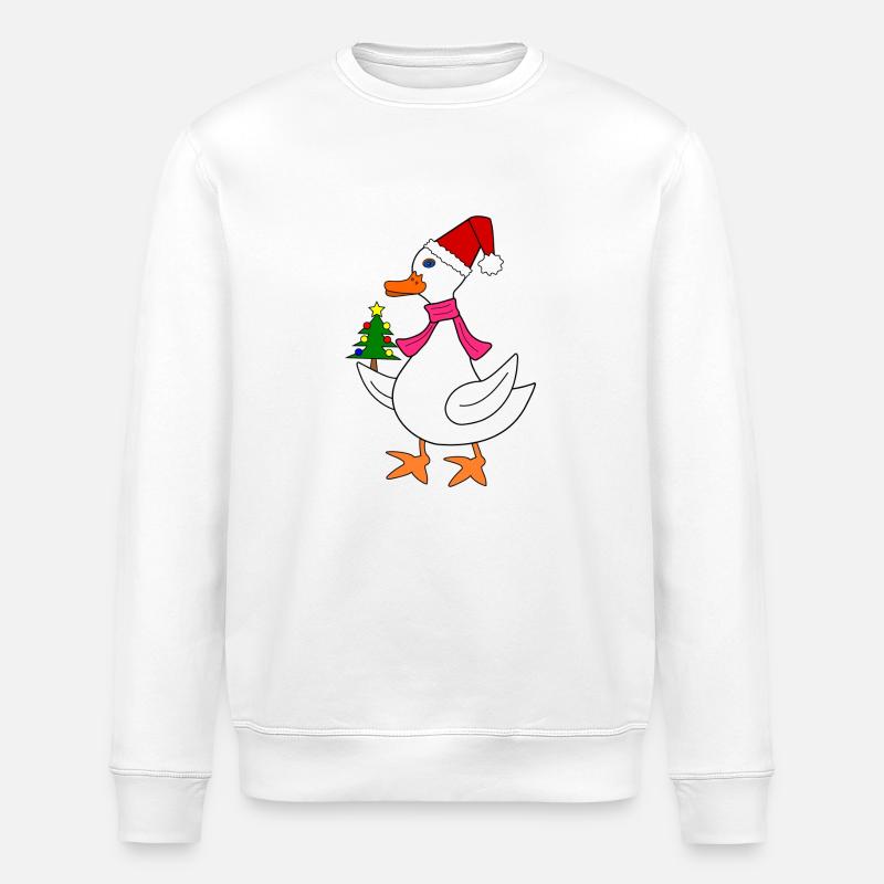 Gans an Weihnachten - Stanley/Stella Unisex Bio-Sweatshirt ROLLER - Weiß