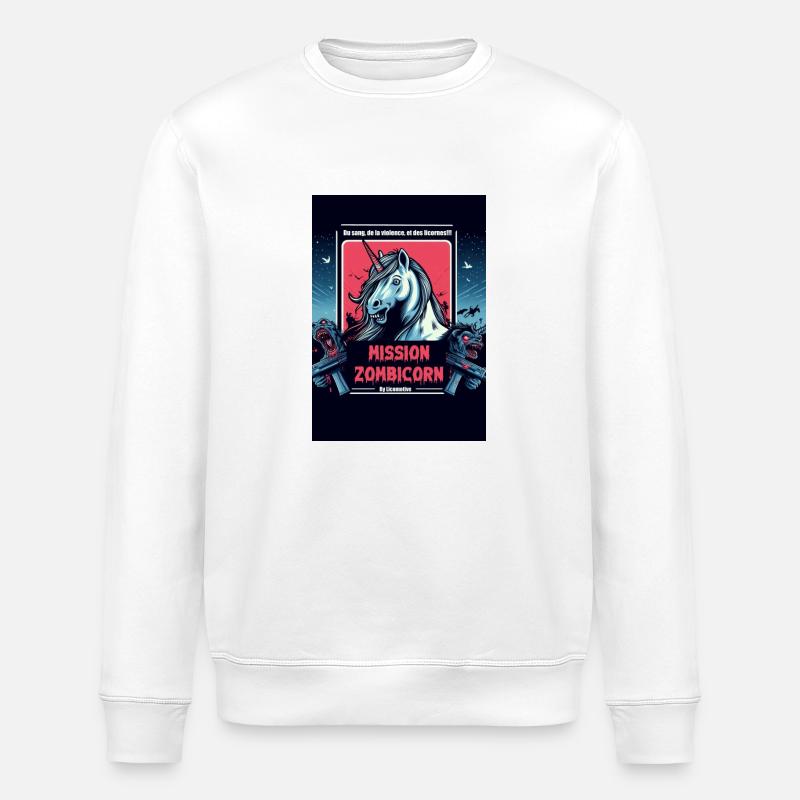 licorne zombie - Sweat bio ROLLER Stanley/Stella Unisexe - blanc