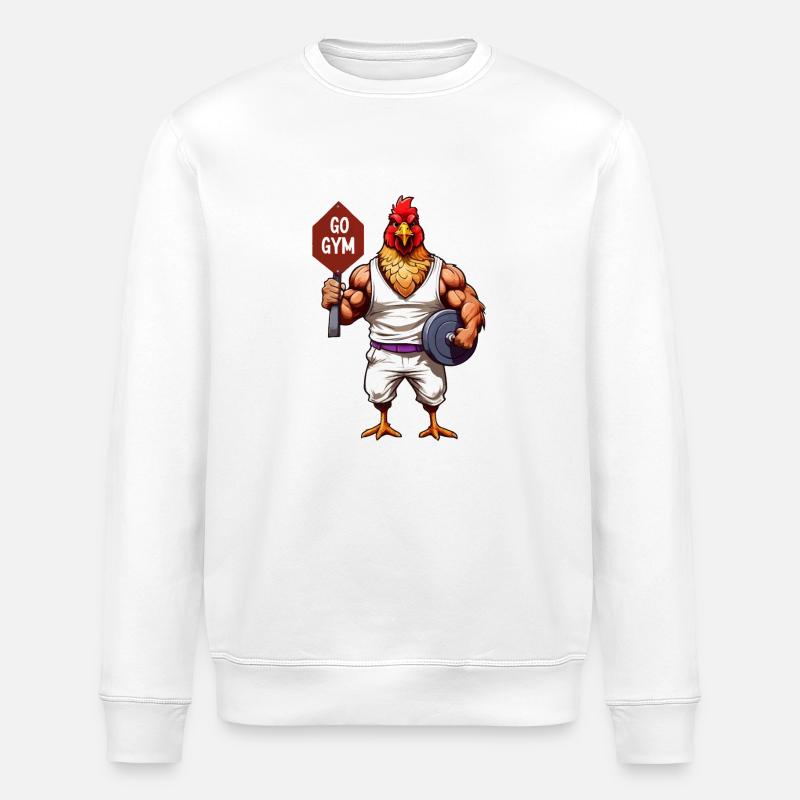 HÜHNCHEN - GO GYM - Stanley/Stella Unisex Bio-Sweatshirt ROLLER - Weiß