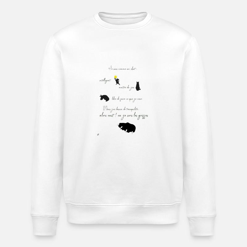 Ich bin eine Katze - Stanley/Stella Unisex Bio-Sweatshirt ROLLER - Weiß
