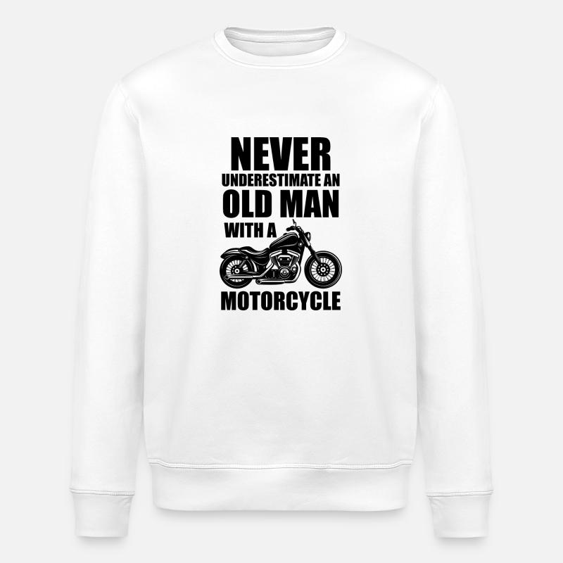 Lustiger Motorrad Spruch - Stanley/Stella Unisex Bio-Sweatshirt ROLLER - Weiß