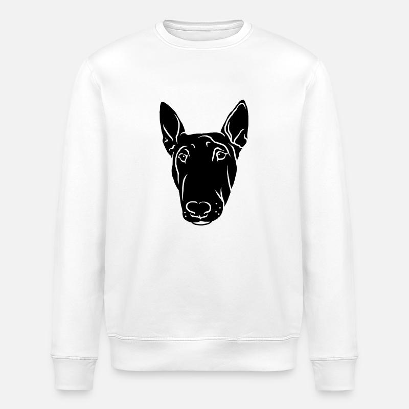 Bullterrier Kopf schwarz - Stanley/Stella Unisex Bio-Sweatshirt ROLLER - Weiß
