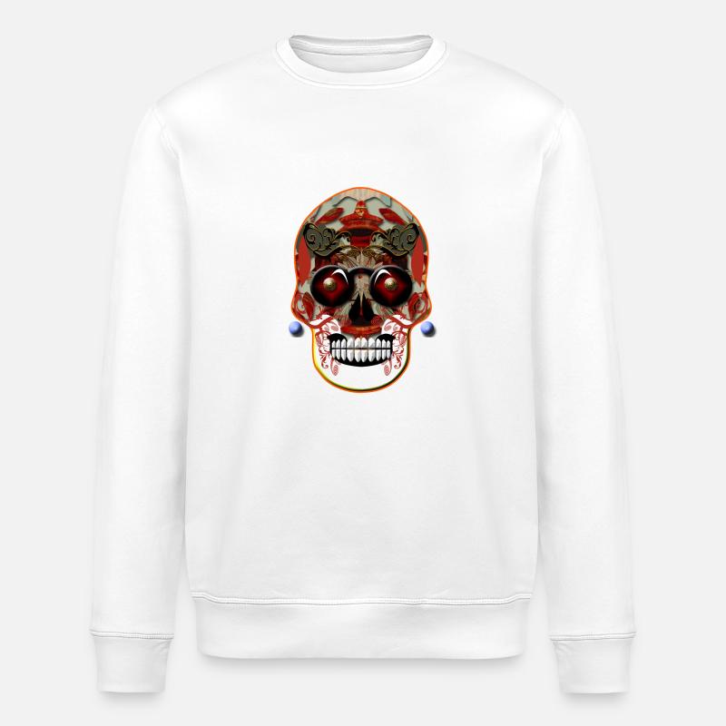 Crâne 8 - Sweat bio ROLLER Stanley/Stella Unisexe - blanc
