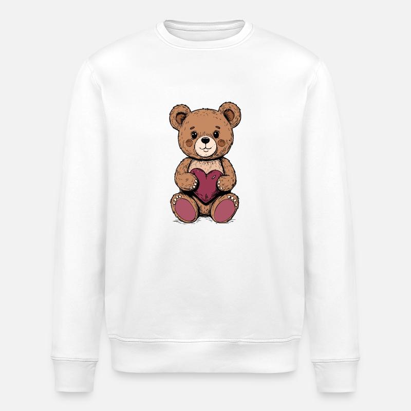 Ours de la Saint-Valentin - Sweat bio ROLLER Stanley/Stella Unisexe - blanc