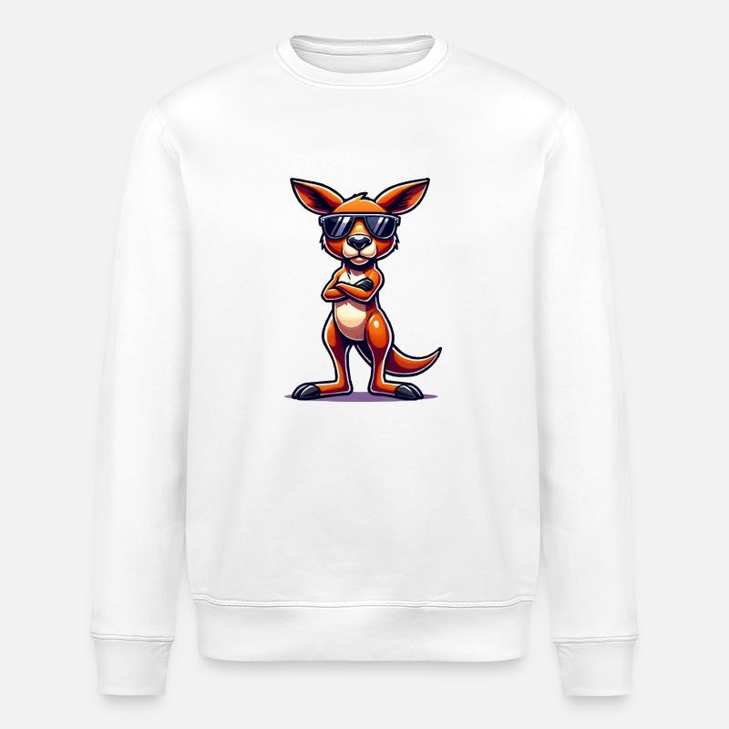 Kangaroo Comic - Stanley/Stella Unisex Bio-Sweatshirt ROLLER - Weiß