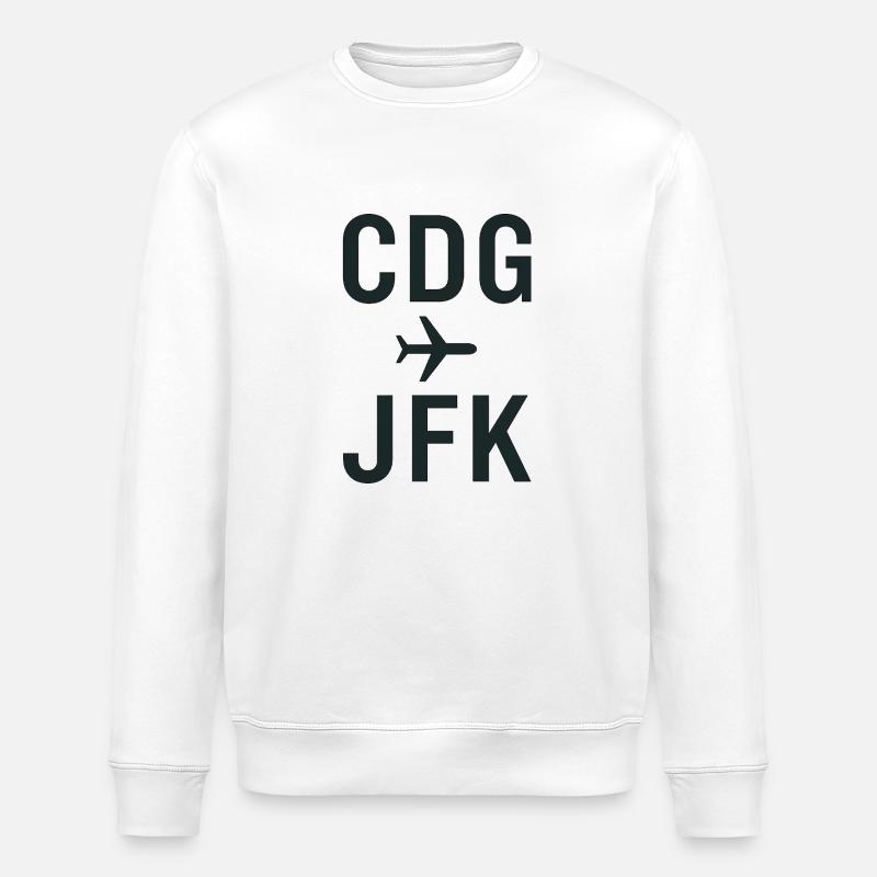 CDG JFK - Sweat bio ROLLER Stanley/Stella Unisexe - blanc