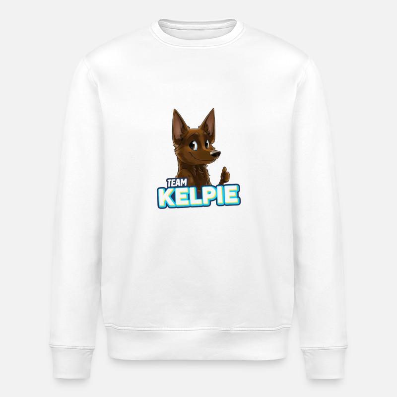 TEAM Kelpie - Schokolade - Stanley/Stella Unisex Bio-Sweatshirt ROLLER - Weiß