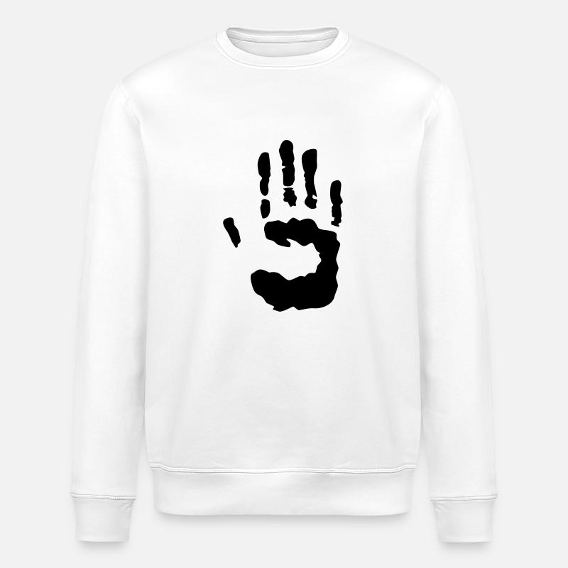 trace hand - Stanley/Stella ROLLER Unisex Organic Sweatshirt - white