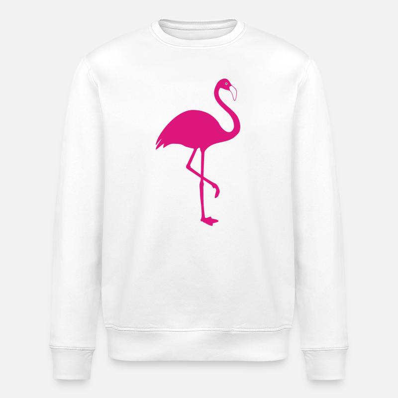 Flamingo pink summer sun beach - Stanley/Stella ROLLER Unisex Organic Sweatshirt - white