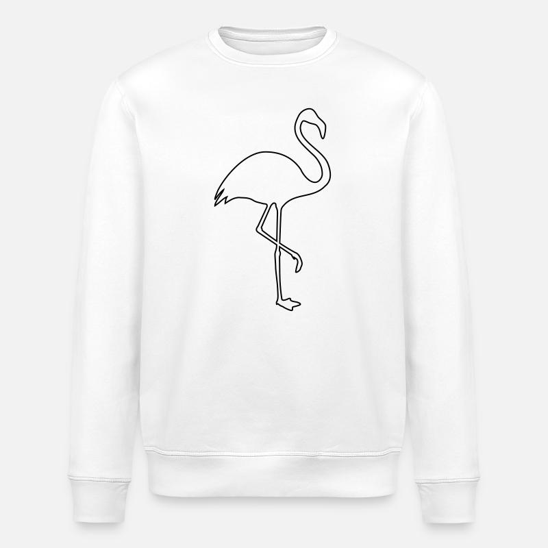 Flamingo silhouette summer sun beach - Stanley/Stella ROLLER Unisex Organic Sweatshirt - white