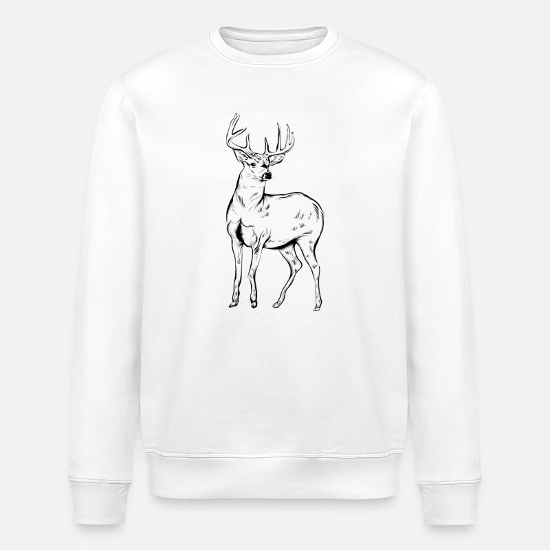 deer - Stanley/Stella ROLLER Unisex Organic Sweatshirt - white
