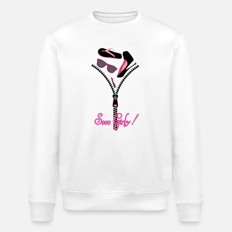 So Girly - Stanley/Stella Unisex Bio-Sweatshirt ROLLER - Weiß