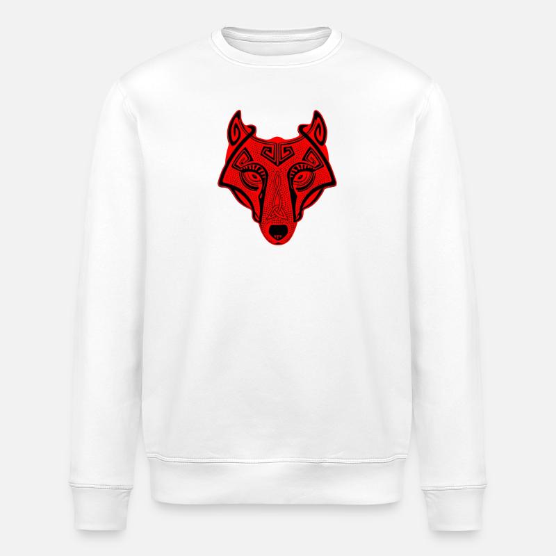 Wikingerwolf Fenrir walhalla - Stanley/Stella Unisex Bio-Sweatshirt ROLLER - Weiß