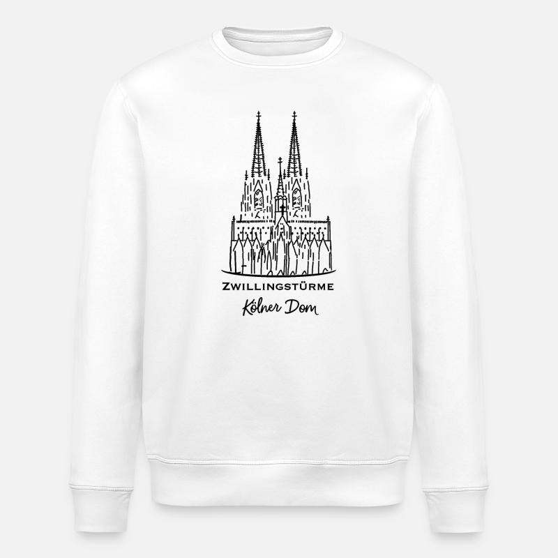 Kölner Dom, Doppeltürme - Stanley/Stella Unisex Bio-Sweatshirt ROLLER - Weiß