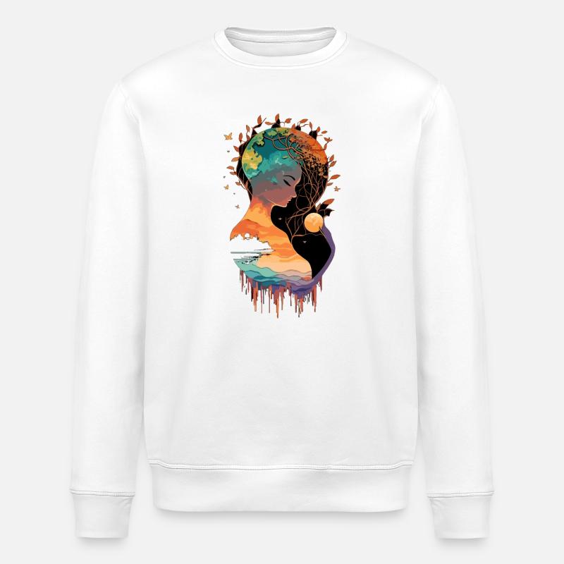 Natural Harmony Artwork - Stanley/Stella ROLLER Unisex Organic Sweatshirt - white