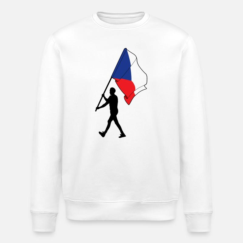 Drapeau République tchèque homme marchant - Sweat bio ROLLER Stanley/Stella Unisexe - blanc