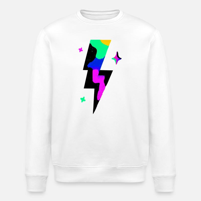 Neon-Blitzausbruch - Stanley/Stella Unisex Bio-Sweatshirt ROLLER - Weiß