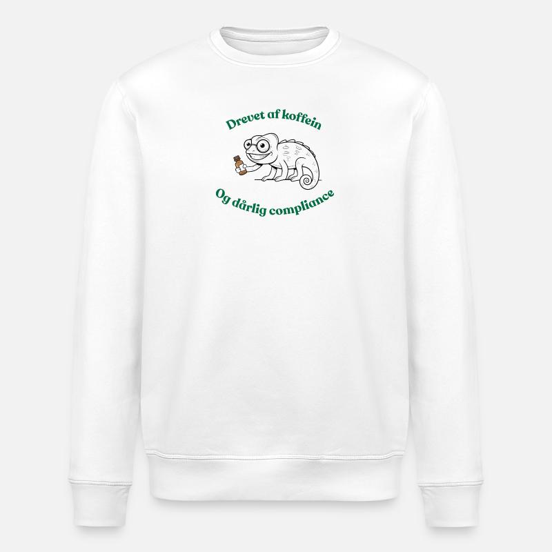 Powered by Caffeine - Fun Design - Stanley/Stella ROLLER Unisex Organic Sweatshirt - white