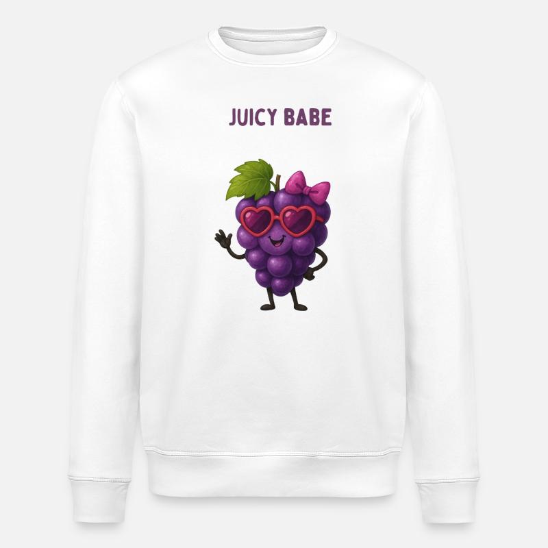Juicy Babe Traubenheldin - Stanley/Stella Unisex Bio-Sweatshirt ROLLER - Weiß
