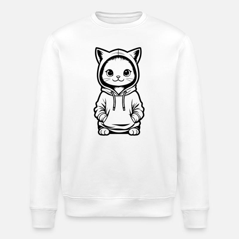 Chaton en sweat à capuche - Sweat bio ROLLER Stanley/Stella Unisexe - blanc