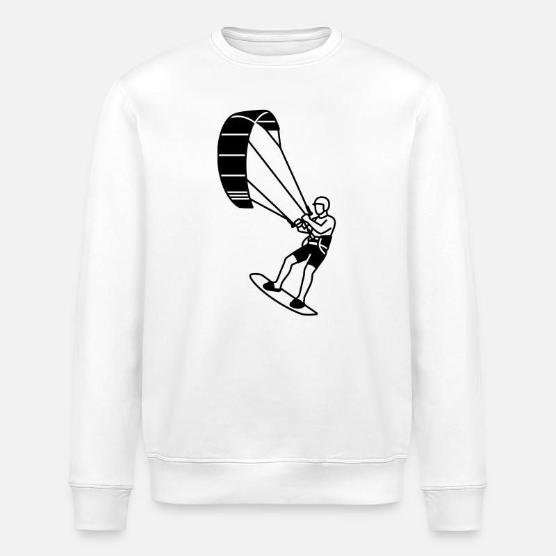 kite surfer - Stanley/Stella ROLLER Unisex Organic Sweatshirt - white