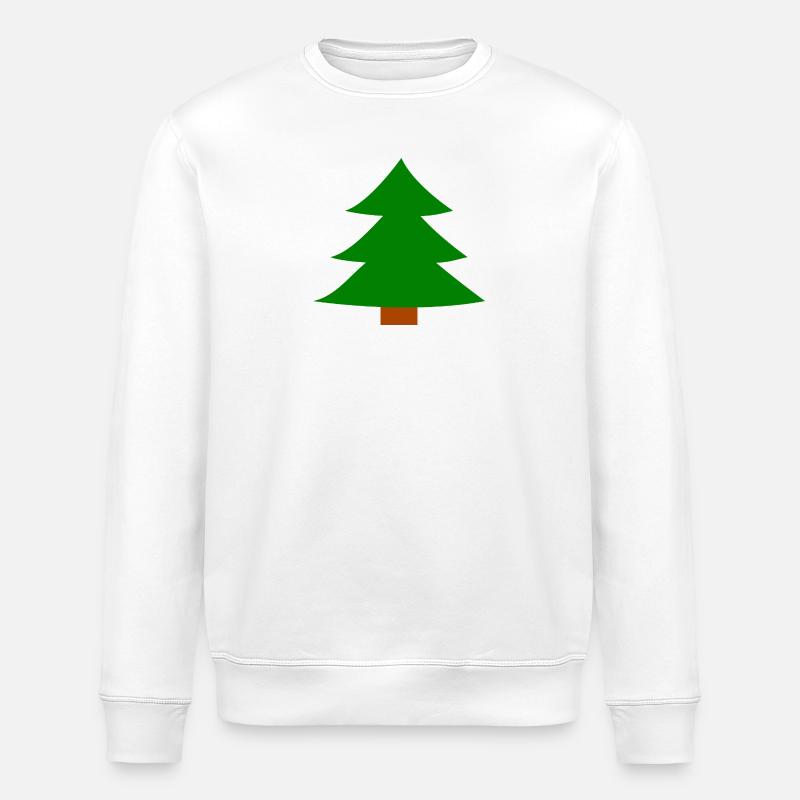 Christmas Tree Silhouette - Stanley/Stella ROLLER Unisex Organic Sweatshirt - white