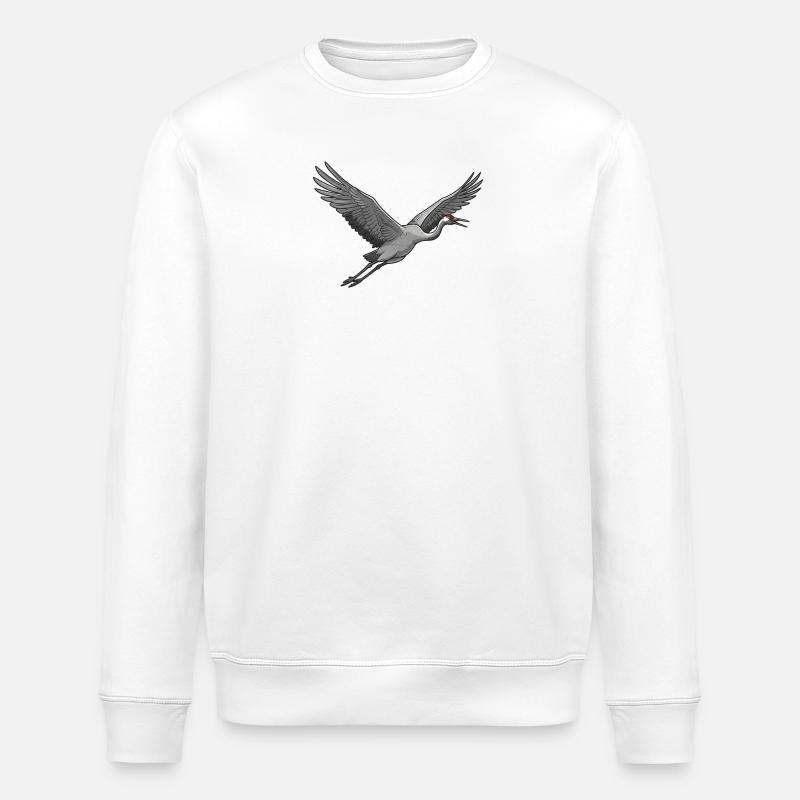 Kranich - Stanley/Stella Unisex Bio-Sweatshirt ROLLER - Weiß