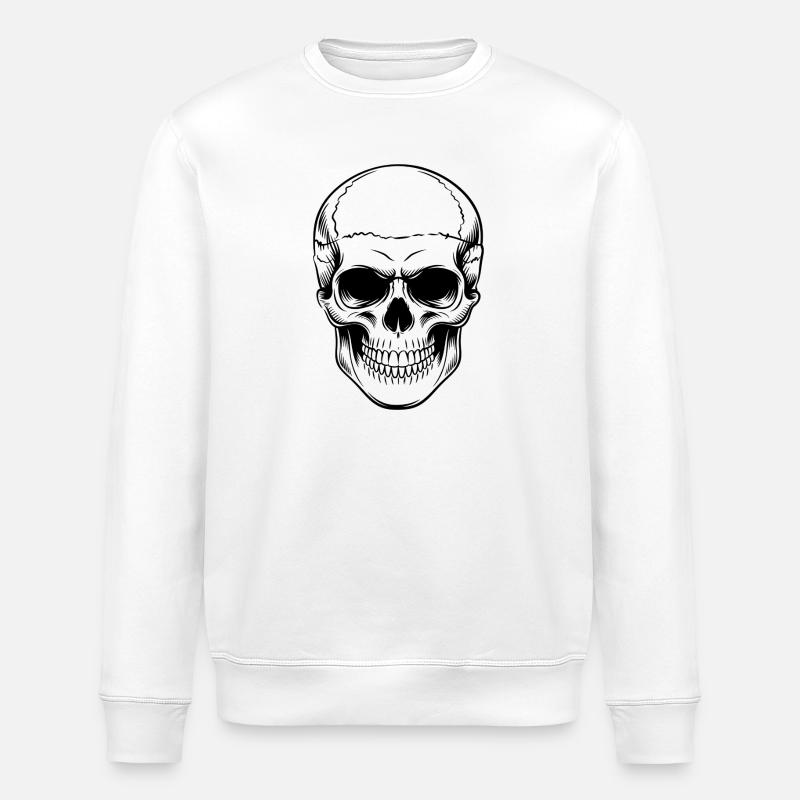 Tête de mort - Sweat bio ROLLER Stanley/Stella Unisexe - blanc