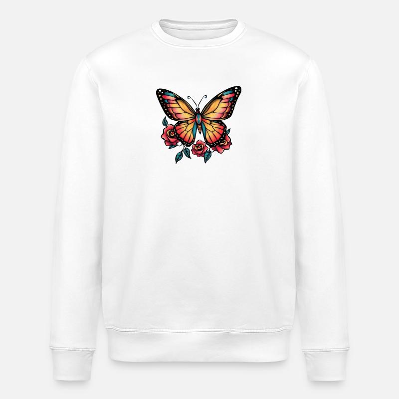 Schmetterling - Stanley/Stella Unisex Bio-Sweatshirt ROLLER - Weiß