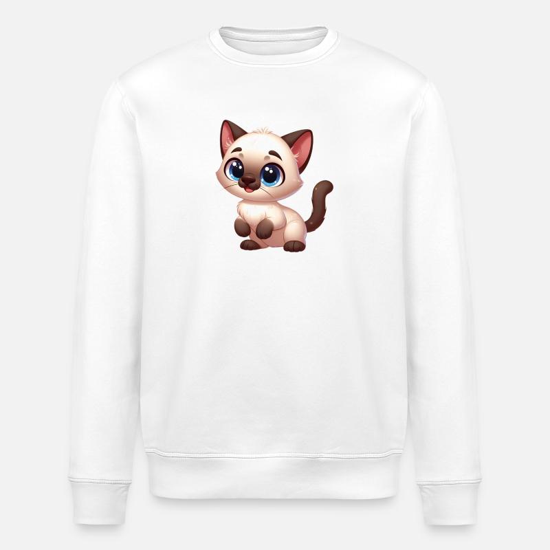 Siamese kitten - Stanley/Stella ROLLER Unisex Organic Sweatshirt - white