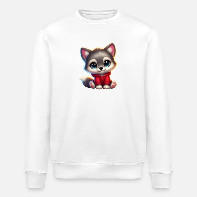 Wolf 8 - Stanley/Stella ROLLER Unisex Organic Sweatshirt - white
