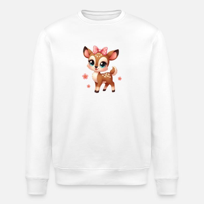 Petit Faon mignon 5 - Sweat bio ROLLER Stanley/Stella Unisexe - blanc
