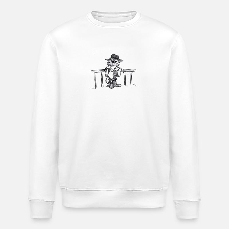 Wild West Biber #NorddeutscheKunst - Stanley/Stella Unisex Bio-Sweatshirt ROLLER - Weiß