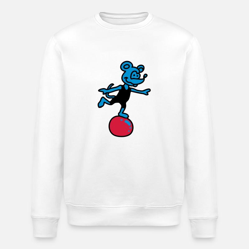 sporting mouse 3 - Stanley/Stella ROLLER Unisex Organic Sweatshirt - white