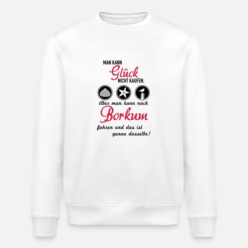 Glück Borkum - Stanley/Stella Unisex Bio-Sweatshirt ROLLER - Weiß
