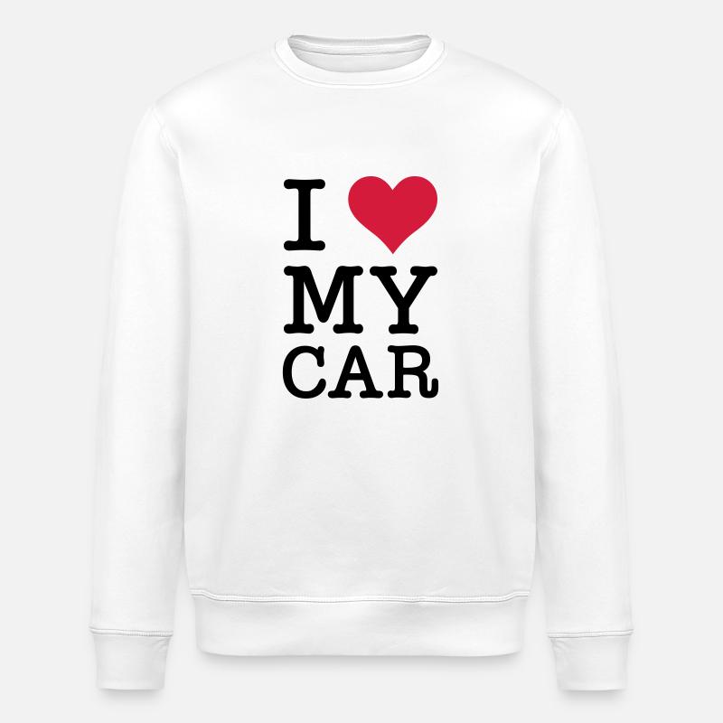 I Love My Car - Stanley/Stella Unisex Bio-Sweatshirt ROLLER - Weiß