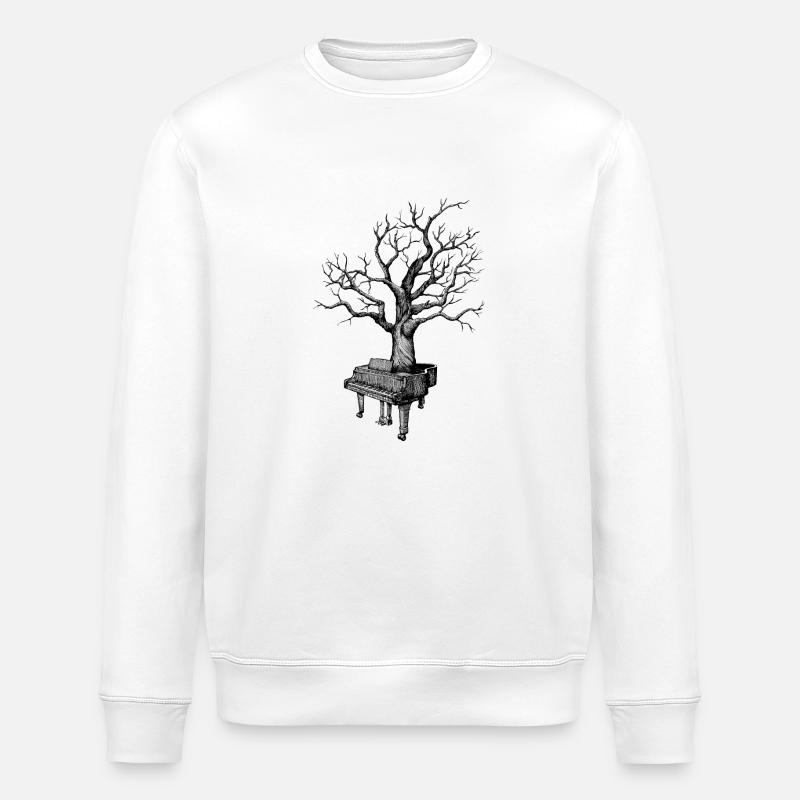piano - Stanley/Stella ROLLER Unisex Organic Sweatshirt - white