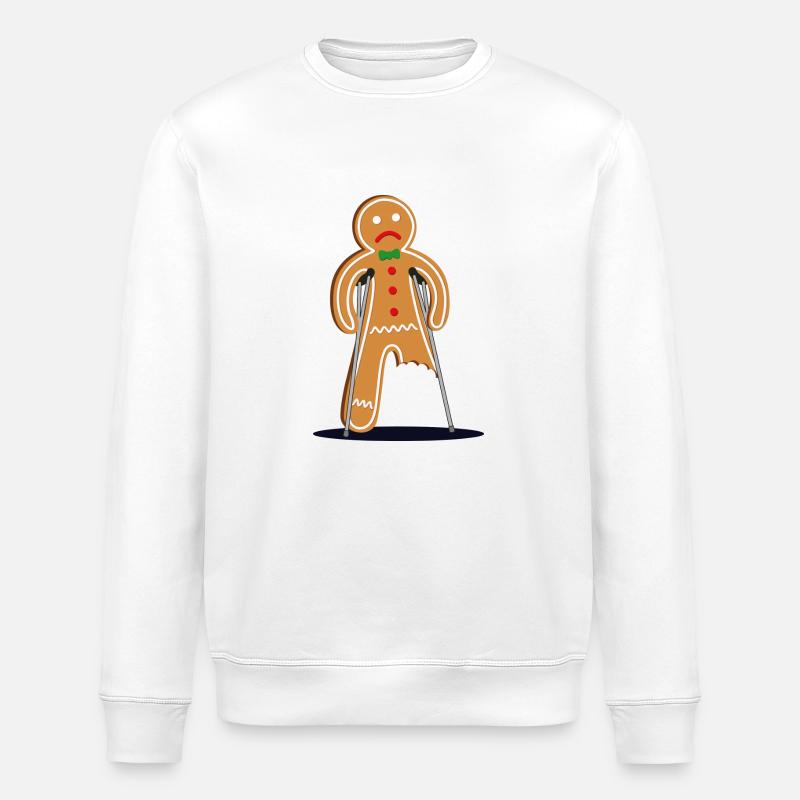 Verletzter Lebkuchenmann (blau) - Stanley/Stella Unisex Bio-Sweatshirt ROLLER - Weiß