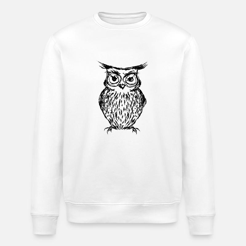 Black owl - Stanley/Stella Unisex Bio-Sweatshirt ROLLER - Weiß