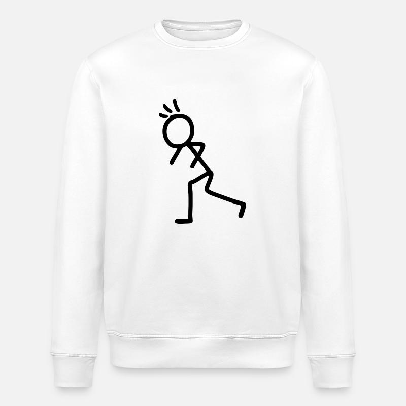 Strichmännchen - laufen - Stanley/Stella Unisex Bio-Sweatshirt ROLLER - Weiß