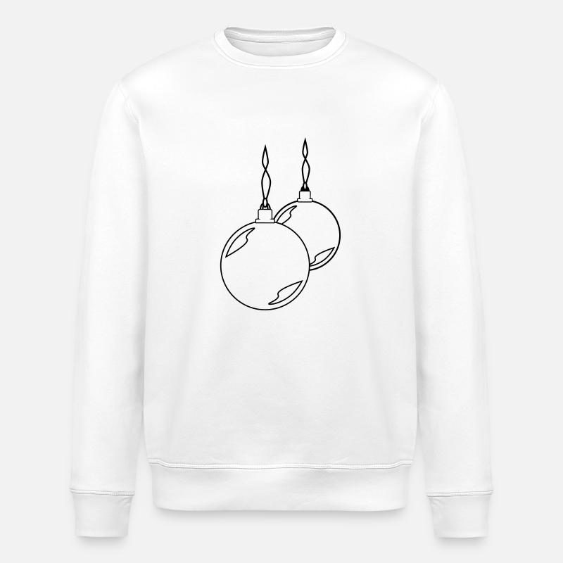 deux boules de Noël - Sweat bio ROLLER Stanley/Stella Unisexe - blanc