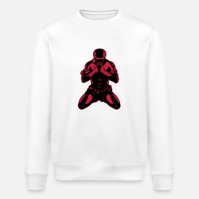 muay_thai_fighter04b - Stanley/Stella Unisex Bio-Sweatshirt ROLLER - Weiß