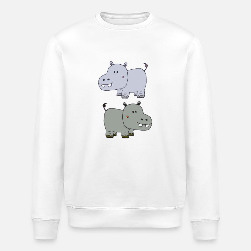 Hippopotames Double 2 - Sweat bio ROLLER Stanley/Stella Unisexe - blanc
